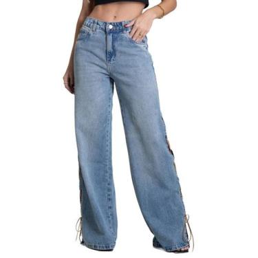 Imagem de Calça Jeans Sawary Wide Leg - 283136 - Azul 36, Azul, 36