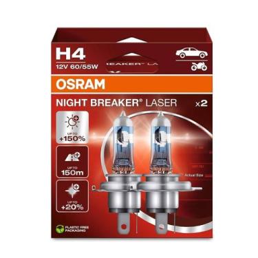 Imagem de Lâmpada Automotiva h4 Osram Night Breaker Laser 12V Farol Alto e Baixo