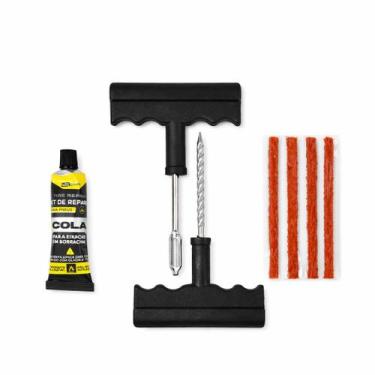 Imagem de Kit Reparo Rápido Para Pneus Sem Camara Carro Moto Remendo Macarrão Fe