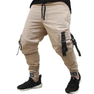Imagem de Calça Jogger Masculina BEGE Cargo Track Short-Unissex