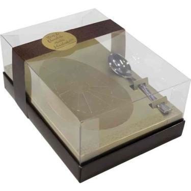 Imagem de Caixa P/OVO de Páscoa 250G C/COLHER MARROM/OURO PCT.C/05 - Xingo Embal