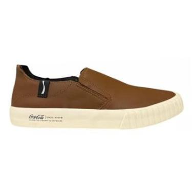 Imagem de Tênis Slip On Masculino Coca-Cola Philadelphia Leather CC2417 Marrom-Masculino