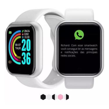 Imagem de Relógio Smart Smartwatch D20 Pró C/whats Insta Face - 01Smart, Branco