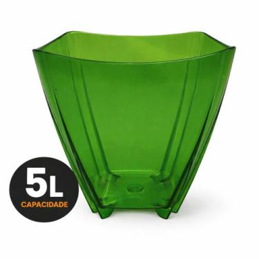 Imagem de Champanheira Verde 5L Translúcida Balde de Gelo Cachepô Utensílios Fes
