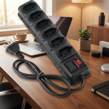 Imagem de Régua 6 Tomadas Bivolt Segurança Picos Energia 500W - Congratulations 