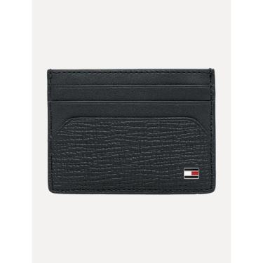 Imagem de Carteira Tommy Hilfiger Porta Cartão Couro CC The Translucent Flag Azul Marinho-Masculino