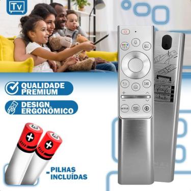 Imagem de Controle Remoto Compatível Smart TV Samsung Comando de Voz Atalhos Net