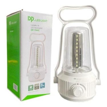 Imagem de Lampião LED Recarregável 8W 45 LEDs DP-7044C Potente Alça Branco Campi