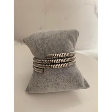 Imagem de Pulseira Feminina Trançada Prata - Milla Acessórios