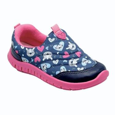 Imagem de Tênis Infantil Menina Molekinha Love Tigre Marinho 2736.100, 19, Azul