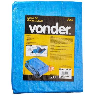 Imagem de Lona de Polietileno Azul 6 M X 4 M, Vonder Vdo2069