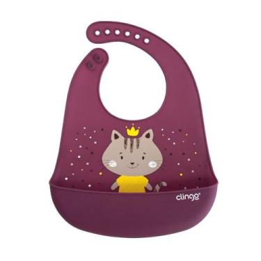 Imagem de Babador de Silicone com Bolso Coletor Lilás Milky Clingo