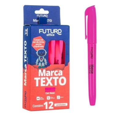 Imagem de Caixa Com 12 Unidades Caneta Marca Texto Colorida Para Papelaria Escol