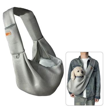 Imagem de Bolsa de Transporte Pet AB Mídia BSL3907 Sling Canguru para Cães e Gatos Pequeno Porte Cinza