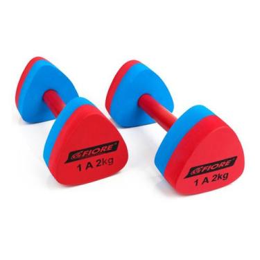 Imagem de Halter Triangular EVA para Hidroginástica 1 a 2 Kg Fiore, Vermelho, Az