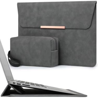 Imagem de HYZUO 15-16 Polegadas Capa para Notebook com Recurso de Suporte para MacBook Pro 16 M3/M2/M1 Pro/Max A2991 A2780 A2485 A2141 2025-2019, MacBook Pro 15 2015-2012, com Bolsa, Cinza espacial(Sorriso)