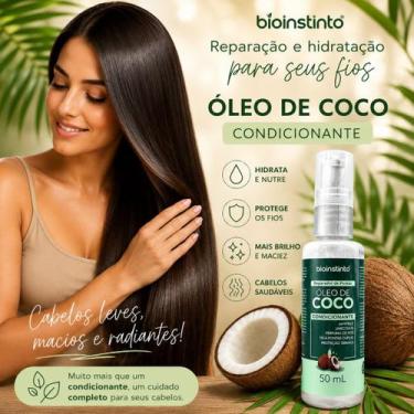 Imagem de Óleo Capilar de Coco Bio Instinto 50ml Finalizador Com Brilho e Maciez