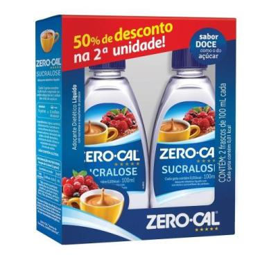 Imagem de Adoçante Zero-Cal Sucralose Líquido 100ml - Embalagem com 2 Unidades -