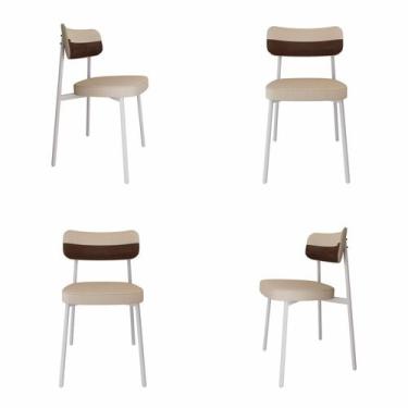Imagem de Cadeira Alloa Fixa com 4 Pés 50 x 44,7 x 83,8 cm com 4 Unidade Bege/Ar