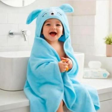 Imagem de Toalha Safari Soft Infantil Bebe com Capuz 80x80cm Kit 1 2 3 ou 4 toal