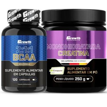 Imagem de Kit Bcaa 120 Caps + Creatina 250g Creapure Growth