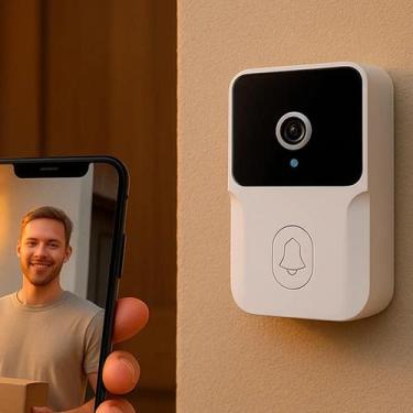 Imagem de Campainha Inteligente Câmera Wifi Sem Fio Interfone USB Recarregável V