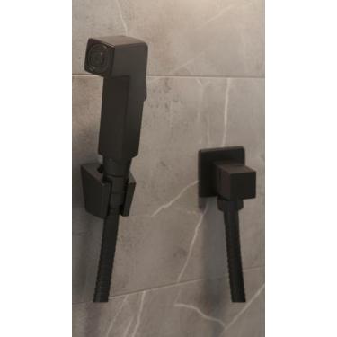 Imagem de Ducha Higiênica Quadrada Black Matte Metal Completa - Congratulations 