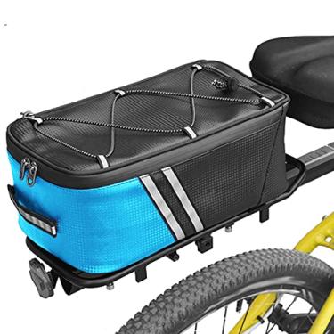 Imagem de yeacher Bolsa porta-malas de bicicleta 7L Bolsa traseira para bicicleta resistente à água Bolsa para bicicleta com capa impermeável para chuva