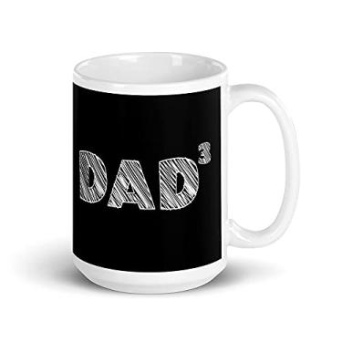 Imagem de Caneca branca brilhante masculina pai 3, três crianças, dia dos pais, pai dos três