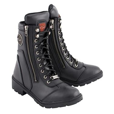 Imagem de Milwaukee Leather MBL9301 Bota feminina preta com cadarço e zíper lateral - 38