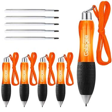 Imagem de Canetas esferográficas Galagee Wide Body (5 canetas + 5 refis extra de tinta preta) – Canetas super grandes para artrite, Parkinson's, túnel carpal e tremores essenciais para as mãos