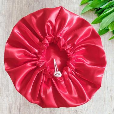 Imagem de Touca de cetim dupla face ajustável + scrunchie