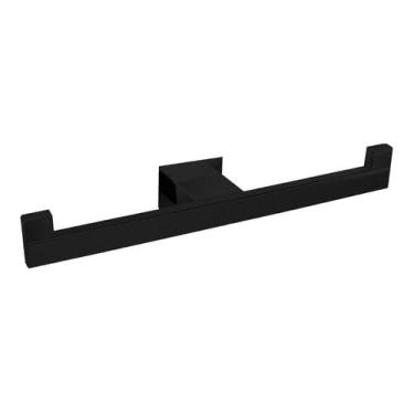 Imagem de Papeleira Dupla Inox Preto Fosco - Kromus Rt0313b