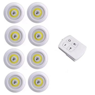 Imagem de Kit 8 Lampadas Luminaria Led Teto Controle Remoto  Sem Fio Spot 15w Cozinha Casa