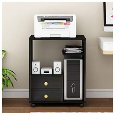 Imagem de Suporte de impressora Suporte de impressora de mesa móvel Suporte de impressora multifuncional Landing Office Desktop Case Rack de armazenamento Impressora de mesa Organizador Suporte de impressora de armazenamento para mesa (Cor: D)