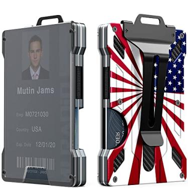 Imagem de Carteira masculina – Clipe fino de metal de alumínio para dinheiro, US-FLAG