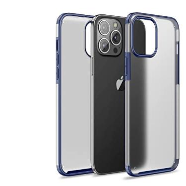 Imagem de Capa de silicone transparente Skin Feel Scrub para iPhone 13 12 11Pro Max Mini X Xs XR 7 8 Plus SE2020 Capa Simples Fashion, Azul Marinho, para iphone 12 pro max