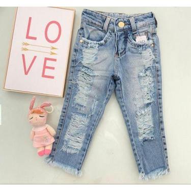 Imagem de Calça Jeans Infantil Menina Blogueirinha Destroyed 1/8 Anos  - Mimos D