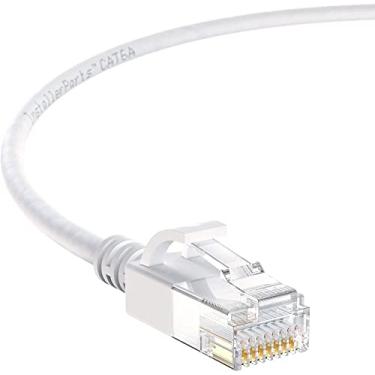 Imagem de InstallerParts Cabo Ethernet CAT6A Cabo Fino UTP Booted - Série Profissional - 10 Gigabit/Sec Network/Cabo de Internet de Alta Velocidade, 550 MHZ, 28 AWG, Branco, 1.5 Feet (10 Pack)