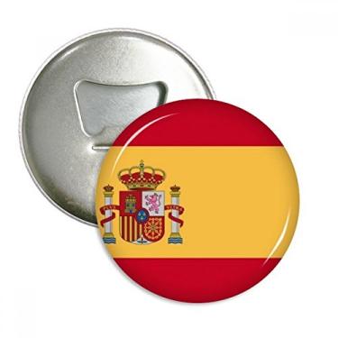 Imagem de Bandeira nacional da Espanha Europa abridor de garrafas ímã de geladeira emblema multifuncional