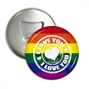 Imagem de Love LGBT Abridor de garrafas com ímã de geladeira, emblema multifuncional