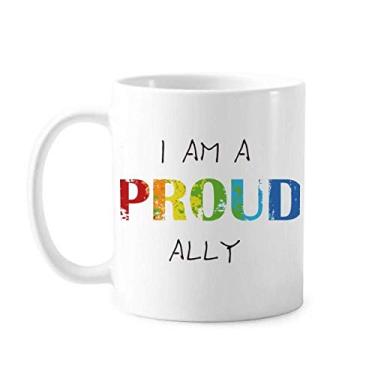Imagem de Caneca de cerâmica LGBT Rainbow Flag Proud Ally caneca cerâmica xícara de café porcelana louça