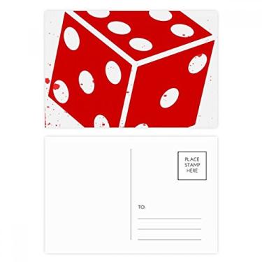 Imagem de Jogo de cartão postal com ilustração de dados vermelhos cassino cartão de agradecimento