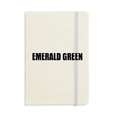 Imagem de Caderno com nome da cor verde esmeralda capa dura diário clássico A5 presente