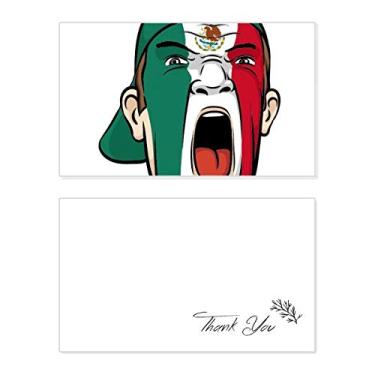 Imagem de Boné de cabeça de maquiagem facial bandeira do México cartão de agradecimento papel de aniversário saudação apreciação de casamento