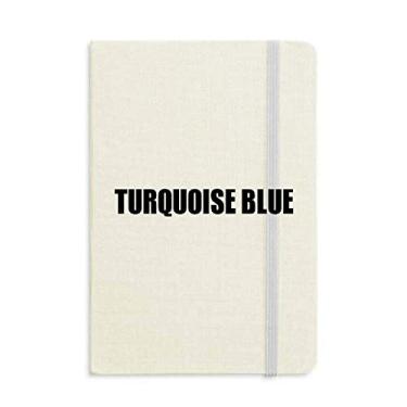Imagem de Caderno com nome de cor azul turquesa capa dura diário clássico A5 presente