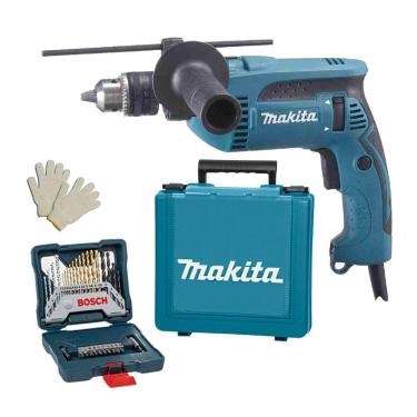 Imagem de Furadeira Impacto 1/2 760W Makita Hp1640K + Acessórios 220V