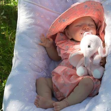 Imagem de Boneca Recém-nascida Realista de 20 polegadas,bebe reborn dormindo menina, Boneca de Vinil Renascida Feita à Mão vida real com acessórios de brinquedo para Crianças Idade 3+,Menina de vinil silicone