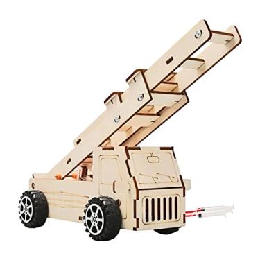 Imagem de menolana Brinquedo Hidráulico de Caminhão de Bombeiros de Madeira Desmontado de Aprendizagem de Física para Crianças