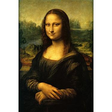 Imagem de Monalisa Louvre Tamanho Original da Pintura do Pintor Leonardo Da Vinci na Tela em Vários Tamanhos (Tela "Lona", 77cm X 53cm Imagem)